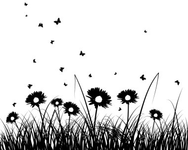 meadow silhouettes clipart