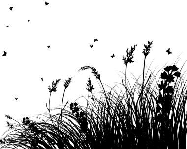 Meadow silhouettes clipart