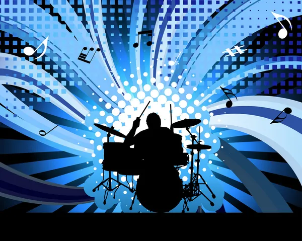 Batteur de groupe rock — Image vectorielle