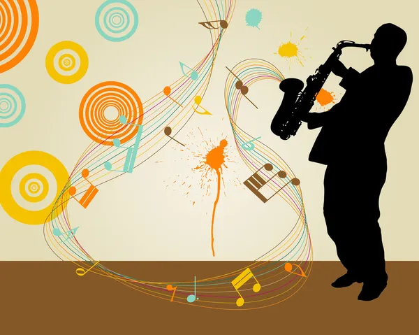 Saxofonista — Vector de stock