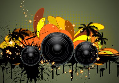 Musical grunge background clipart