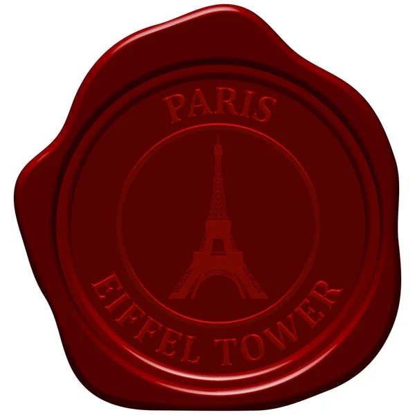 Cera de sellado de torre Eiffel — Vector de stock