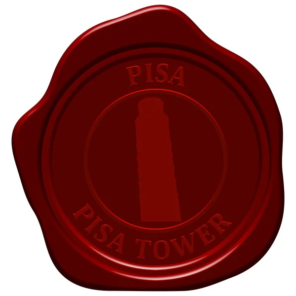 Pisa tower sealing wax — Stock Vector