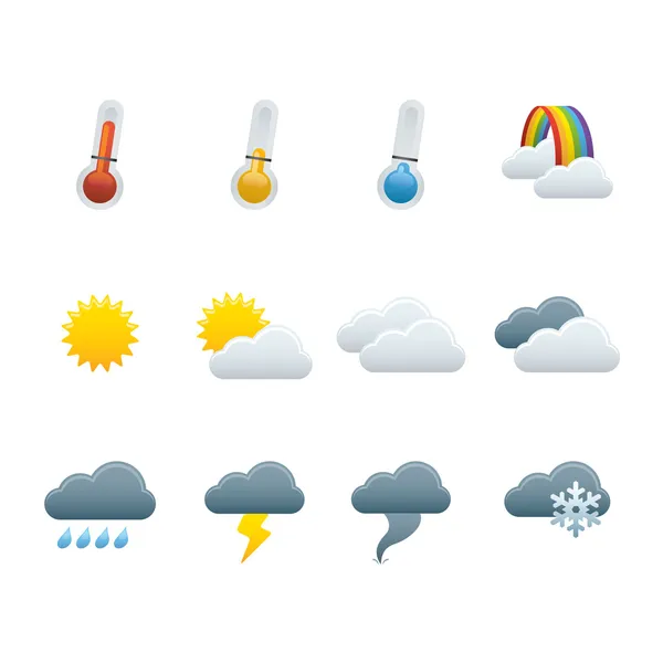 01 Wettervorhersage-Symbole — Stockvektor