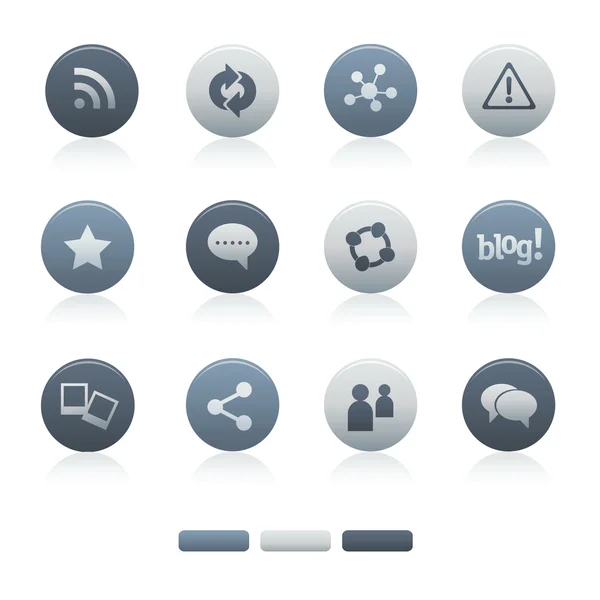 05 icone grigie miste dei social media Circle — Vettoriale Stock