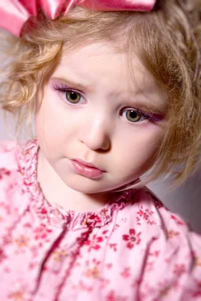 Studio fashion portrait of charming little girl — Stock Photo, Image