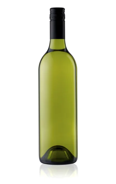 Zelená láhev na víno, které byly izolovány — Stock fotografie