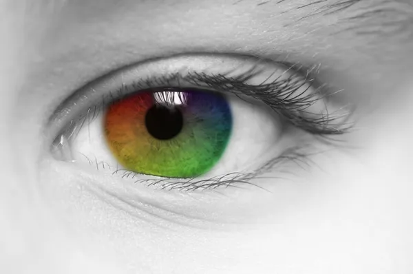 Ojo de niño de color arco iris —  Fotos de Stock