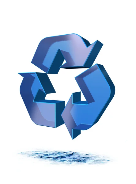 Blå återvinna symbol — Stockfoto