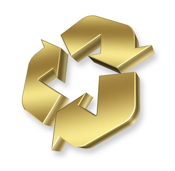 ゴールド リサイクル シンボル — ストック写真