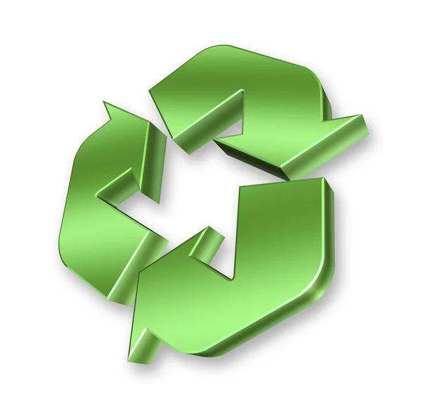 Zielony symbol recyklingu — Zdjęcie stockowe