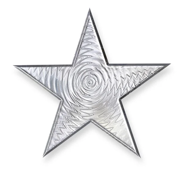 金属の銀の星 — ストック写真