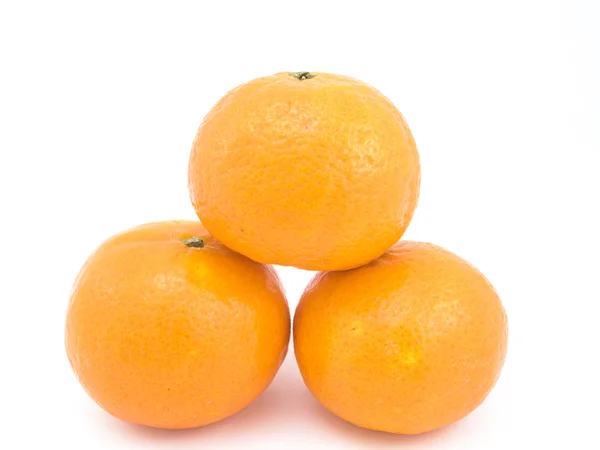 Tre Tangeriner Ligger Vännen Vän Således Som Triangeln Har Visat — Stockfoto