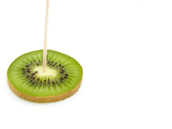 One Slice Kiwi Penetrated Toothpick Made Tree — Stock Photo, Image