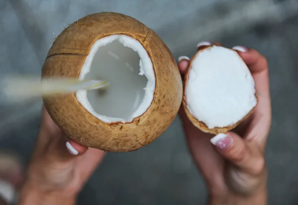 stock image Coconut in hand