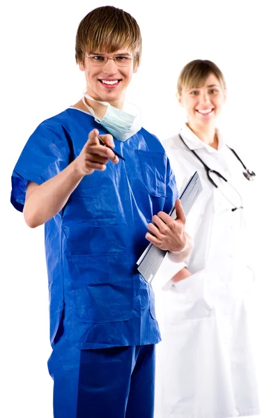 Хірург і медсестра — стокове фото