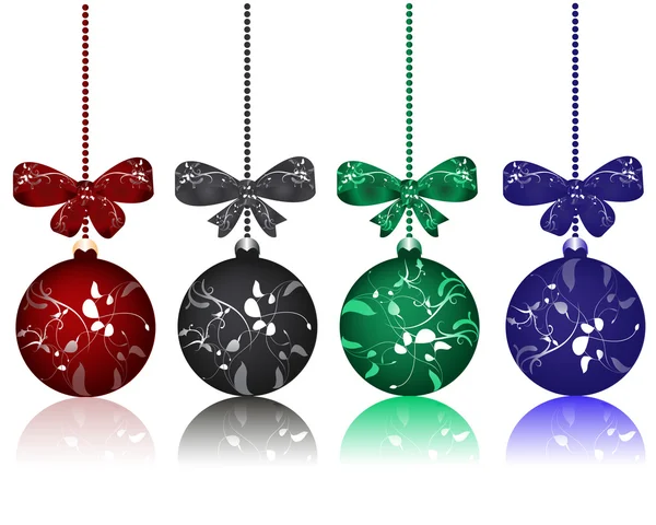 Різдвяні кульки з луками — стоковий вектор