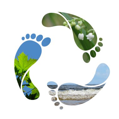 Footprint recycle sign clipart