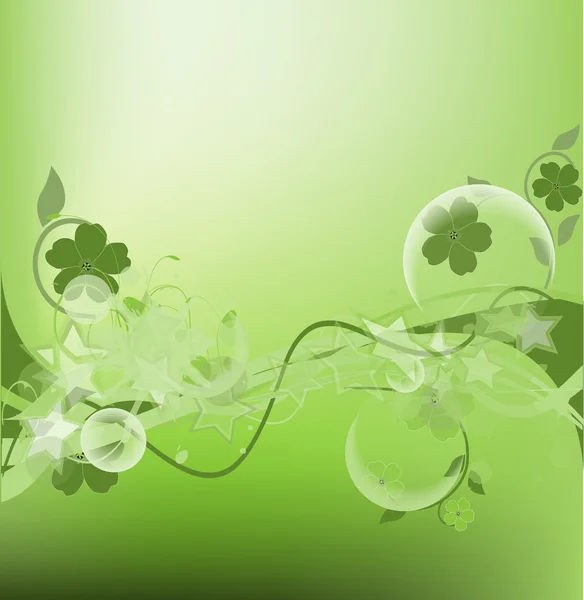 Diseño floral verde de lujo — Vector de stock