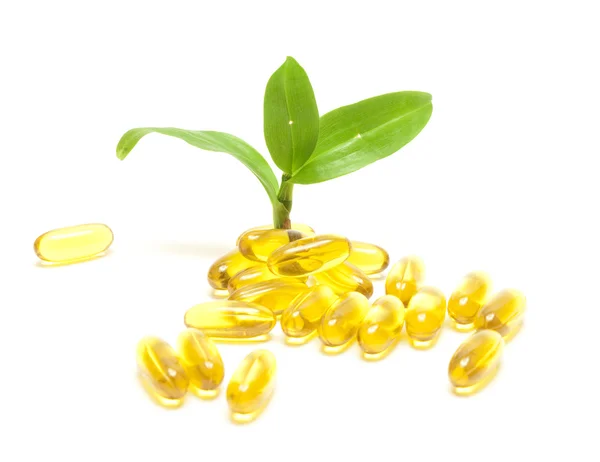 Leaves and vitamins — Stock Photo, Image