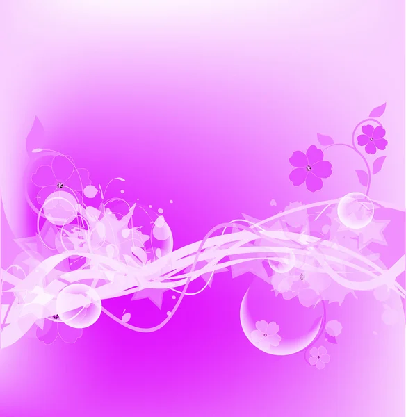 Fancy pink floral design — Stock Vector