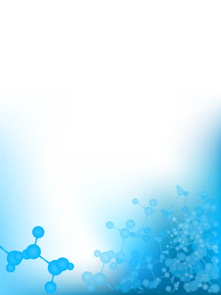 Fond Scientifique Bleu Avec Des Molécules Illustration Vectorielle — Image vectorielle