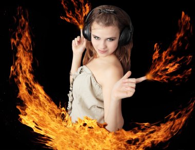 Girl - fire clipart