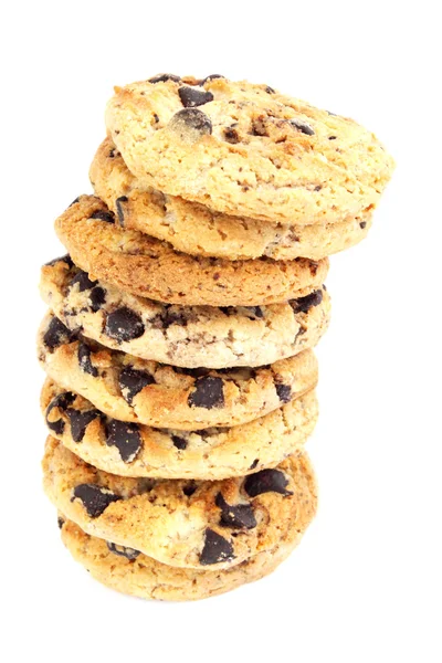 Pile Cookies Chocolate Crumb White Background — Stock Photo, Image