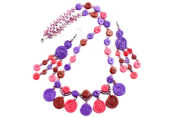 Adornments Many Colored Beads Plastic Girls — Stock Photo, Image