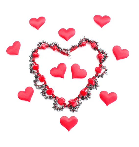 День Святого Валентина Сердце Украшение Полудрагоценных Камней — стоковое фото