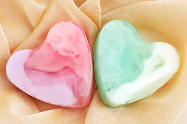 Jabón, dos corazones — Foto de Stock