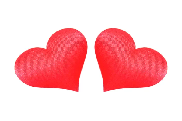 Valentina Beyaz Arka Planı Iki Kalp Aziz Gün — Stok fotoğraf