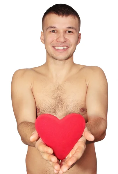 Man holds heart — Stock Photo, Image