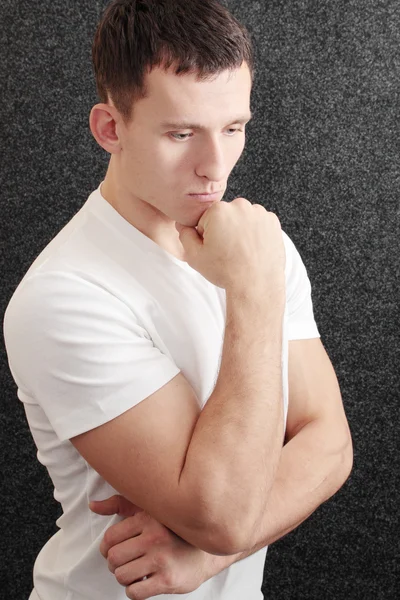 stock image Young beautiful man of the pensive form