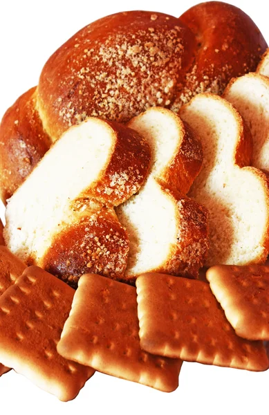 Brot und Kekse isoliert — Stockfoto