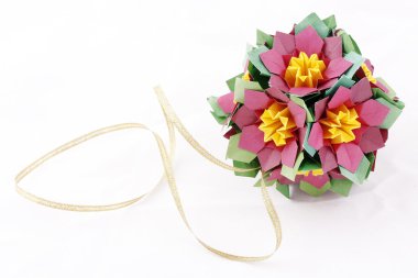 el yapımı origami kusudama kağıt topu