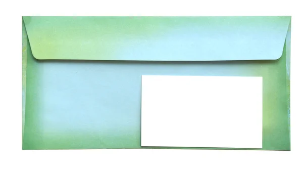 Envelope com cartão vazio — Fotografia de Stock