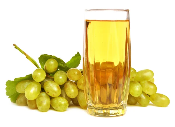 Glas met druiven SAP — Stockfoto