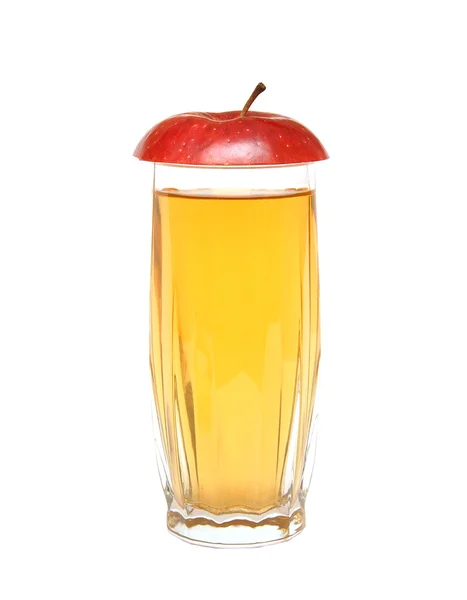 Elma suyu ve kulak Kırmızı elma — Stok fotoğraf