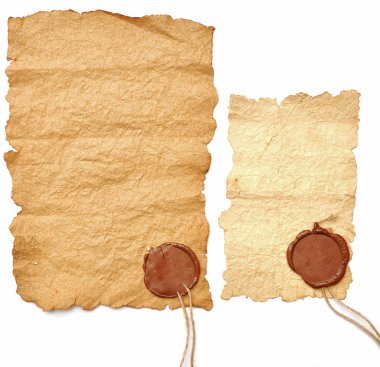 Old paper with a wax seal clipart