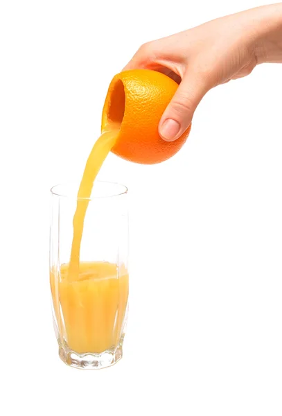 Бокал апельсинового сока с фруктами — стоковое фото