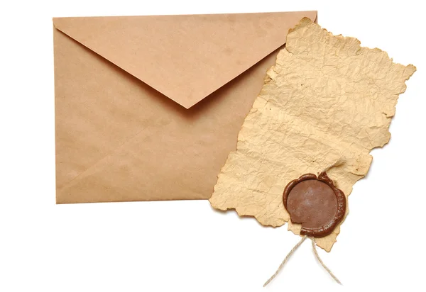 Envelope e papel velho — Fotografia de Stock