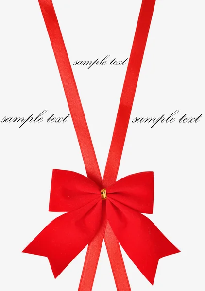 Red holiday bow on white background — Stock Photo, Image