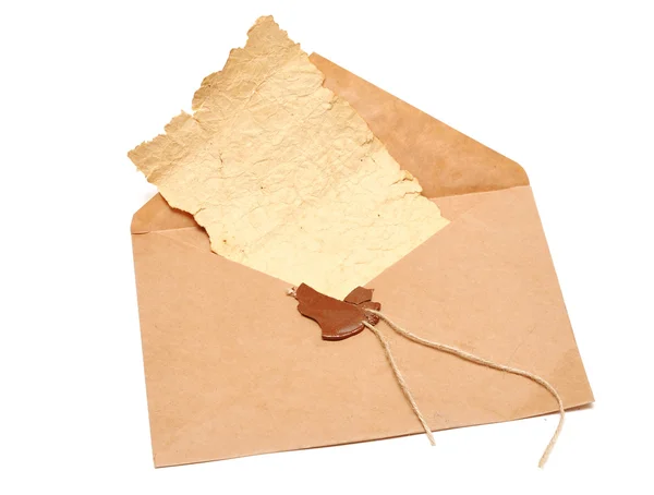 Enveloppe ouverte avec un sceau cassé — Photo