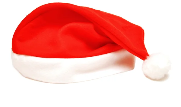 Різдвяний капелюх Санти на білому — стокове фото