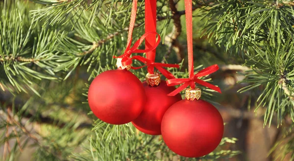 Décoration de Noël boules rouges — Photo