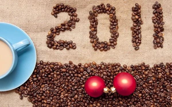 stock image Coffee with granules and new year 2011