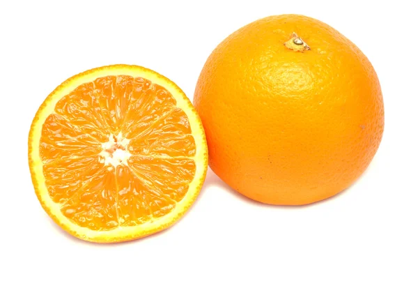 Ripe orange and its half — Stock Photo, Image