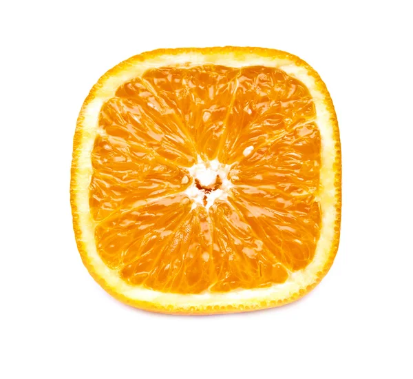 Vista da vicino fetta quadrata di arancione — Foto Stock