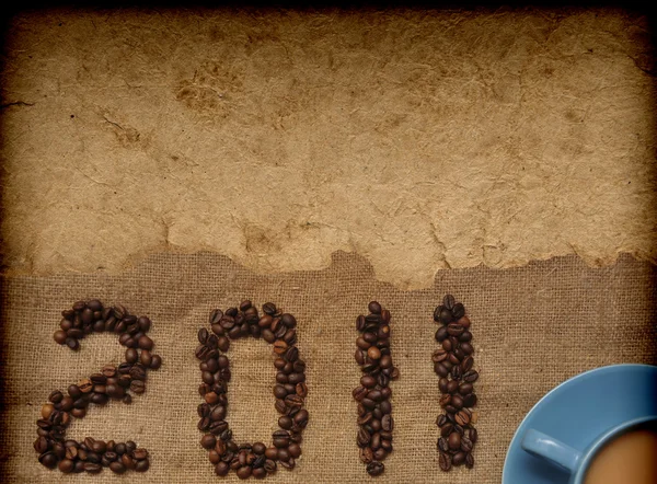 Kávé granulátum és újév 2011 — Stock Fotó